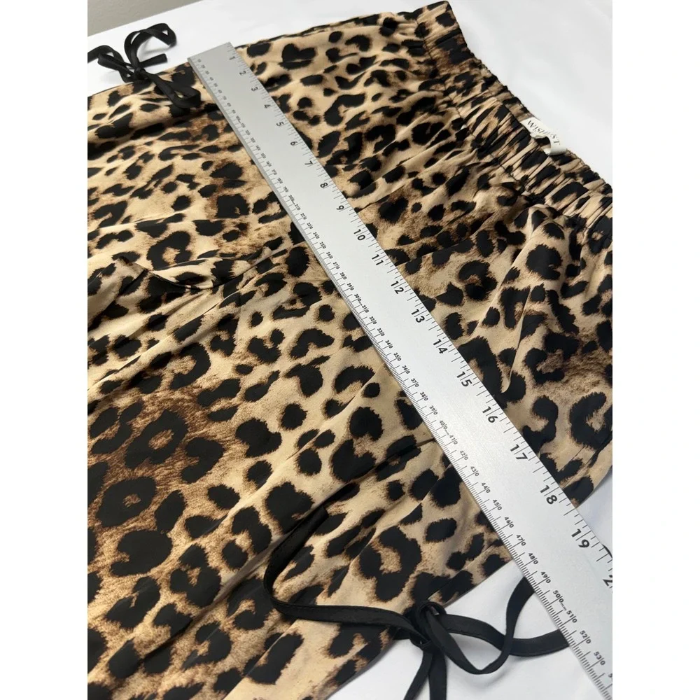 Wishlist Leopard Print Side Tie Jogger Pants Women Small Brown Black Relaxed Fit